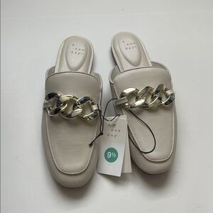 A New Day Cream Mules with Chain Detail